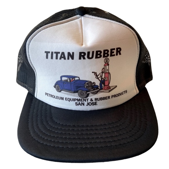 Vintage Other - Vintage Unused Titan Rubber Gas Oil San Jose CA Retro Trucker Baseball Hat MINT